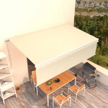 Manual Retractable Awning 5x3m Cream - Hipomarket