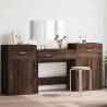  4 Piece Dressing Table Set Brown Oak Engineered Wood Colour brown oak Number of 1 