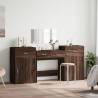 4 Piece Dressing Table Set - Brown Oak Engineered Wood