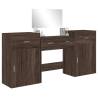 4 Piece Dressing Table Set - Brown Oak Engineered Wood