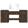 4 Piece Dressing Table Set - Brown Oak Engineered Wood