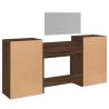 4 Piece Dressing Table Set - Brown Oak Engineered Wood