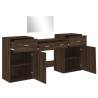 4 Piece Dressing Table Set - Brown Oak Engineered Wood