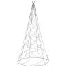 Cold White LED Christmas Tree on Flagpole - 200 Lights, 180cm