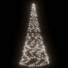 Cold White LED Christmas Tree on Flagpole - 200 Lights, 180cm