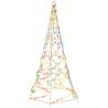 Colorful Christmas Tree on Flagpole - 200 LEDs, 180 cm