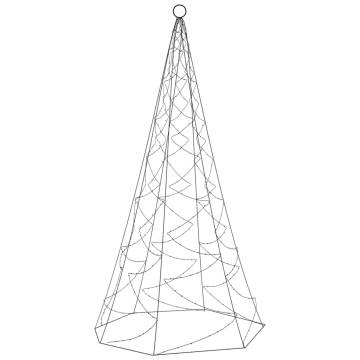 Colorful Christmas Tree on Flagpole - 200 LEDs, 180 cm