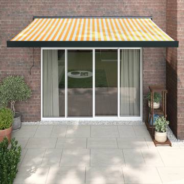 Retractable Yellow & White Awning 3.5x2.5 m - Durable & Stylish