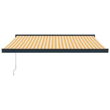 Retractable Yellow & White Awning 3.5x2.5 m - Durable & Stylish