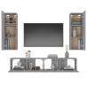 4 Piece Grey Sonoma TV Cabinet Set - Stylish Storage Solution