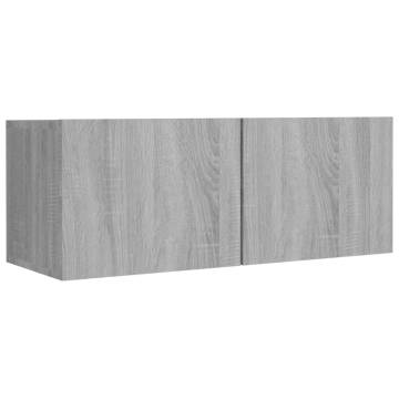 4 Piece Grey Sonoma TV Cabinet Set - Stylish Storage Solution