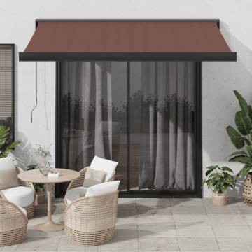 Automatic Retractable Awning Brown 300x250 cm | Hipomarket