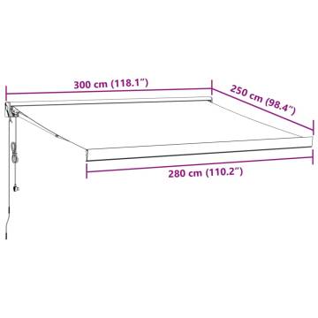 Automatic Retractable Awning Brown 300x250 cm | Hipomarket