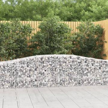 Arched Gabion Baskets - 15 pcs Galvanised Iron 400x50x60/80 cm