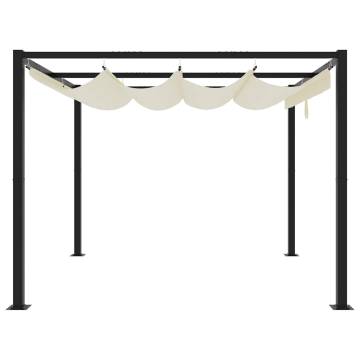 Garden Gazebo with Retractable Roof Cream 3x3m - Hipomarket