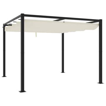 Garden Gazebo with Retractable Roof Cream 3x3m - Hipomarket