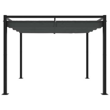 Garden Gazebo with Retractable Roof - Anthracite 3x3m Steel