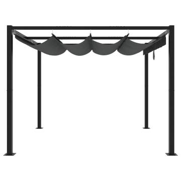 Garden Gazebo with Retractable Roof - Anthracite 3x3m Steel