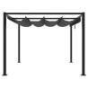 Garden Gazebo with Retractable Roof - Anthracite 3x3m Steel