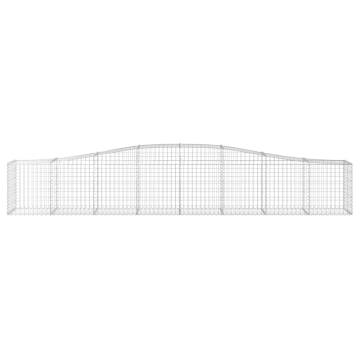 Arched Gabion Baskets - 15 pcs Galvanised Iron 400x50x60/80 cm