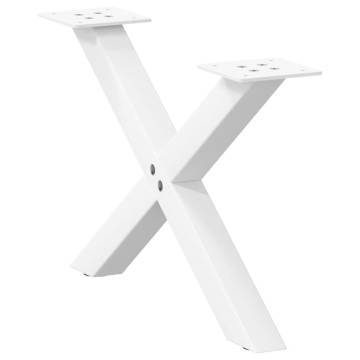 X-Shaped Coffee Table Legs - White Steel, 50x(30-31) cm - 2 pcs