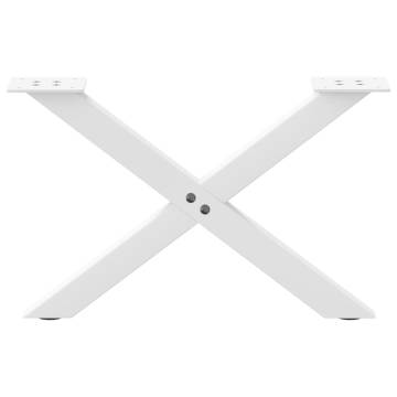 X-Shaped Coffee Table Legs - White Steel, 50x(30-31) cm - 2 pcs