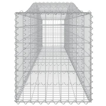 Arched Gabion Baskets - 15 pcs Galvanised Iron 400x50x60/80 cm