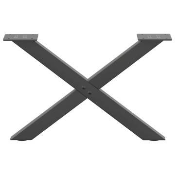 X-Shaped Coffee Table Legs - Durable Anthracite Steel (2 pcs)