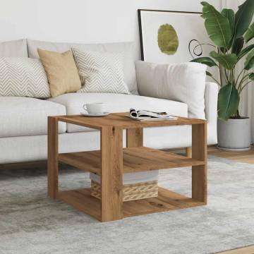 Artisan Oak Coffee Table - Durable & Stylish 58x58x40 cm