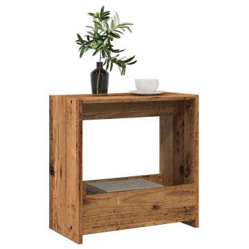 Stylish Old Wood Side Table | 50x26x50 cm | Engineered Wood