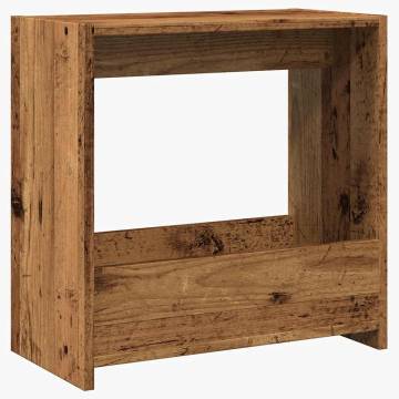 Stylish Old Wood Side Table | 50x26x50 cm | Engineered Wood