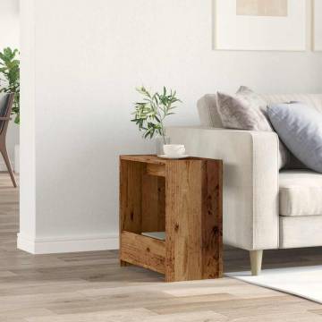 Stylish Old Wood Side Table | 50x26x50 cm | Engineered Wood