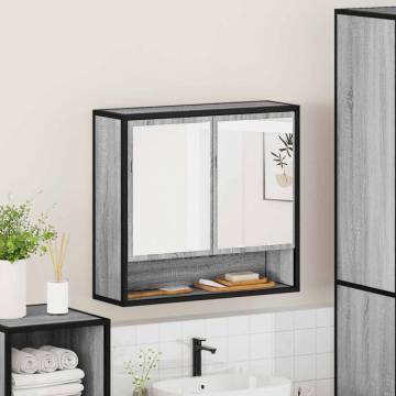 Grey Sonoma Bathroom Mirror Cabinet | 65x20x60 cm