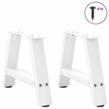 A-Shaped Coffee Table Legs - White Steel | 2 pcs 30x(30-31) cm