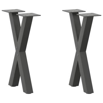 Coffee Table Legs X-Shaped Anthracite - 2 pcs Steel 38x(42-43) cm