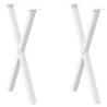 X-Shaped Dining Table Legs - White Steel | Hipomarket UK