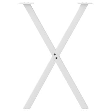 X-Shaped Dining Table Legs - White Steel | Hipomarket UK