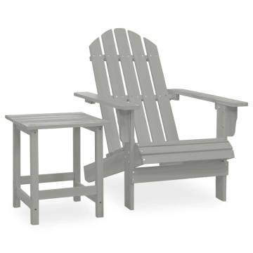 Garden Adirondack Chair & Table - Solid Fir Wood Grey