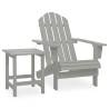 Garden Adirondack Chair with Table Solid Fir Wood Grey Colour grey Number of 1 