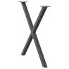 X-Shaped Dining Table Legs – Anthracite Steel - 70x(72-73) cm