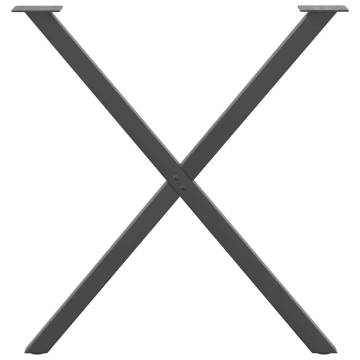 X-Shaped Dining Table Legs – Anthracite Steel - 70x(72-73) cm