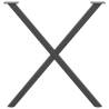 X-Shaped Dining Table Legs – Anthracite Steel - 70x(72-73) cm