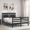 Bed Frame with Headboard Black 120x200 cm Solid Wood Colour black Size 120 x 200 cm 