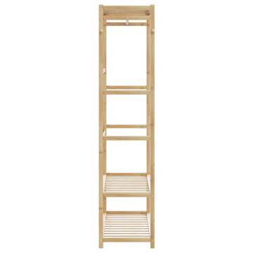 Bamboo Clothes Rack with Shelves - Stylish & Functional 110x40x175 cm