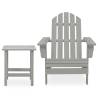 Garden Adirondack Chair & Table - Solid Fir Wood Grey