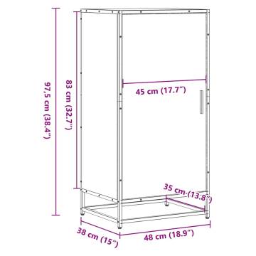 Shoe Rack Brown Oak 48x38x97.5 cm - Stylish & Durable Storage