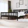 Bed Frame Black Solid Wood 200x200 cm Colour black Size 200 x 200 cm 