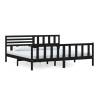 Black Solid Wood Bed Frame 200x200 cm - Stylish & Sturdy