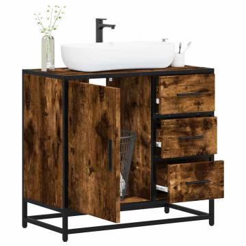 Smoked Oak Bathroom Sink Cabinet - Elegant & Durable Design