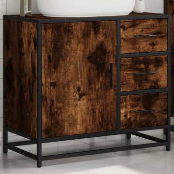 Smoked Oak Bathroom Sink Cabinet - Elegant & Durable Design